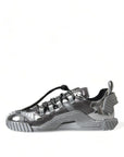 Silver Laminated Low Top Sneakers