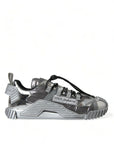 Silver Laminated Low Top Sneakers