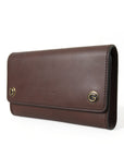 Elegant Brown Leather Shoulder Bag with Gold Detailing