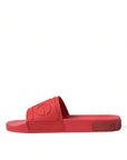 Classic Red Rubber Beachwear Slides