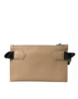 Elegance Redefined Beige Leather Belt Bag