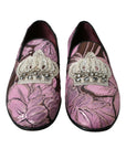 Elegant Pink Crystal-Embellished Loafers