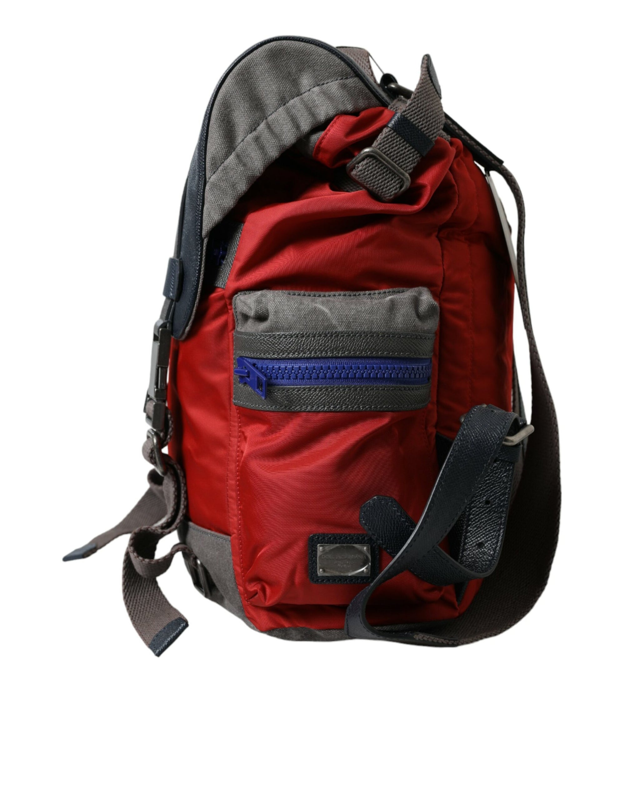 Chic Red &amp; Gray Designer Backpack