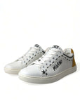 Sleek White Low Top Leather Sneakers