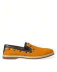 Exclusive Orange Canvas Loafers with Studs