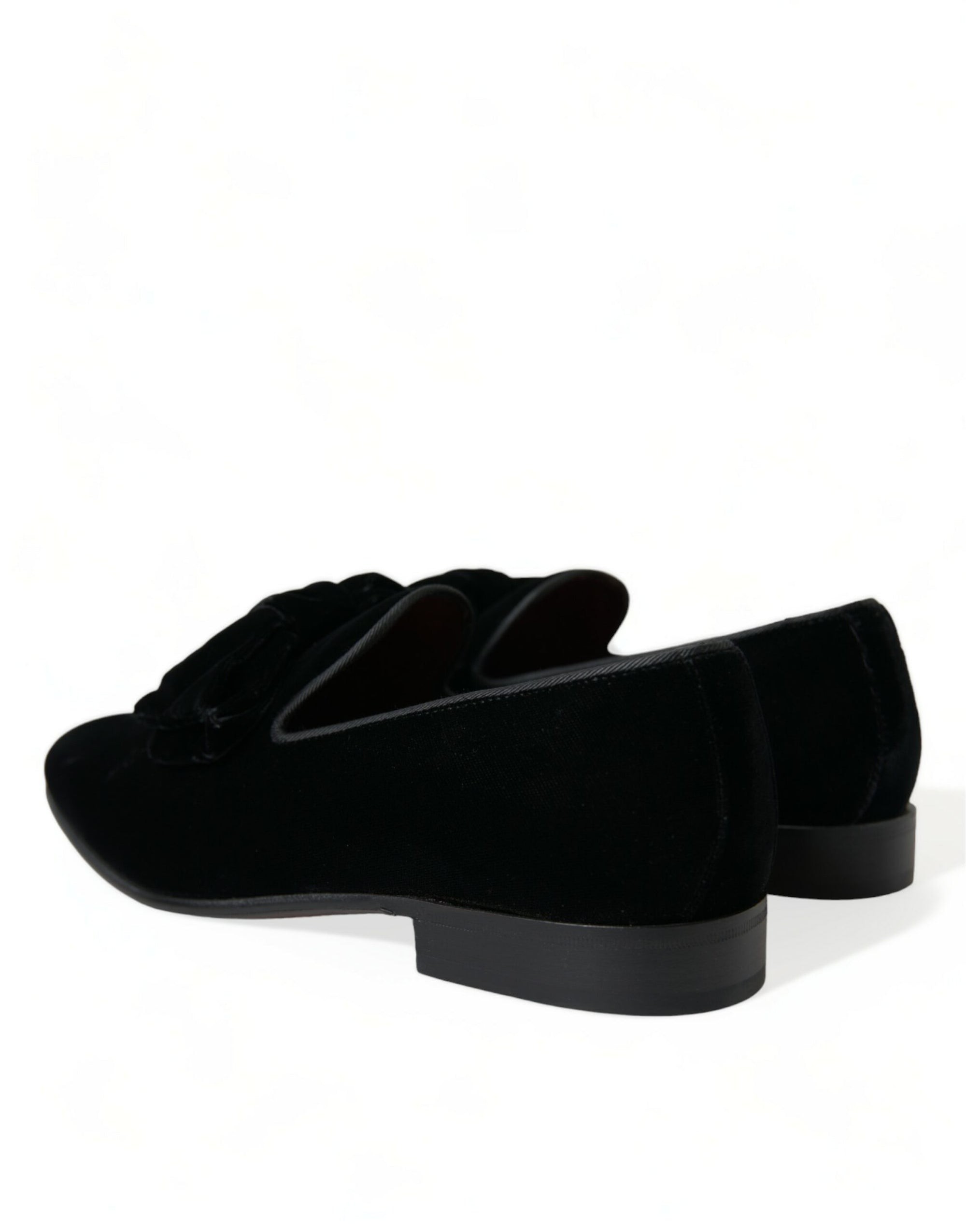 Elegant Black Velvet Loafers - Men&#39;s Luxury Footwear