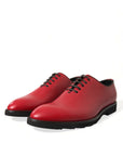 Elegant Red Leather Oxford Dress Shoes