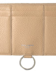 Elegant Beige Leather Wallet with Detachable Strap