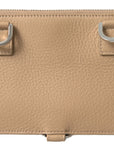 Elegant Beige Leather Wallet with Detachable Strap