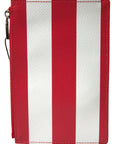 Elegant Striped Leather Card Holder