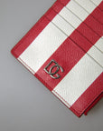 Elegant Striped Leather Card Holder