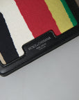 Multicolor Bifold Leather Wallet with Strap