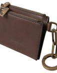 Elegant Brown Leather Coin Purse Wallet