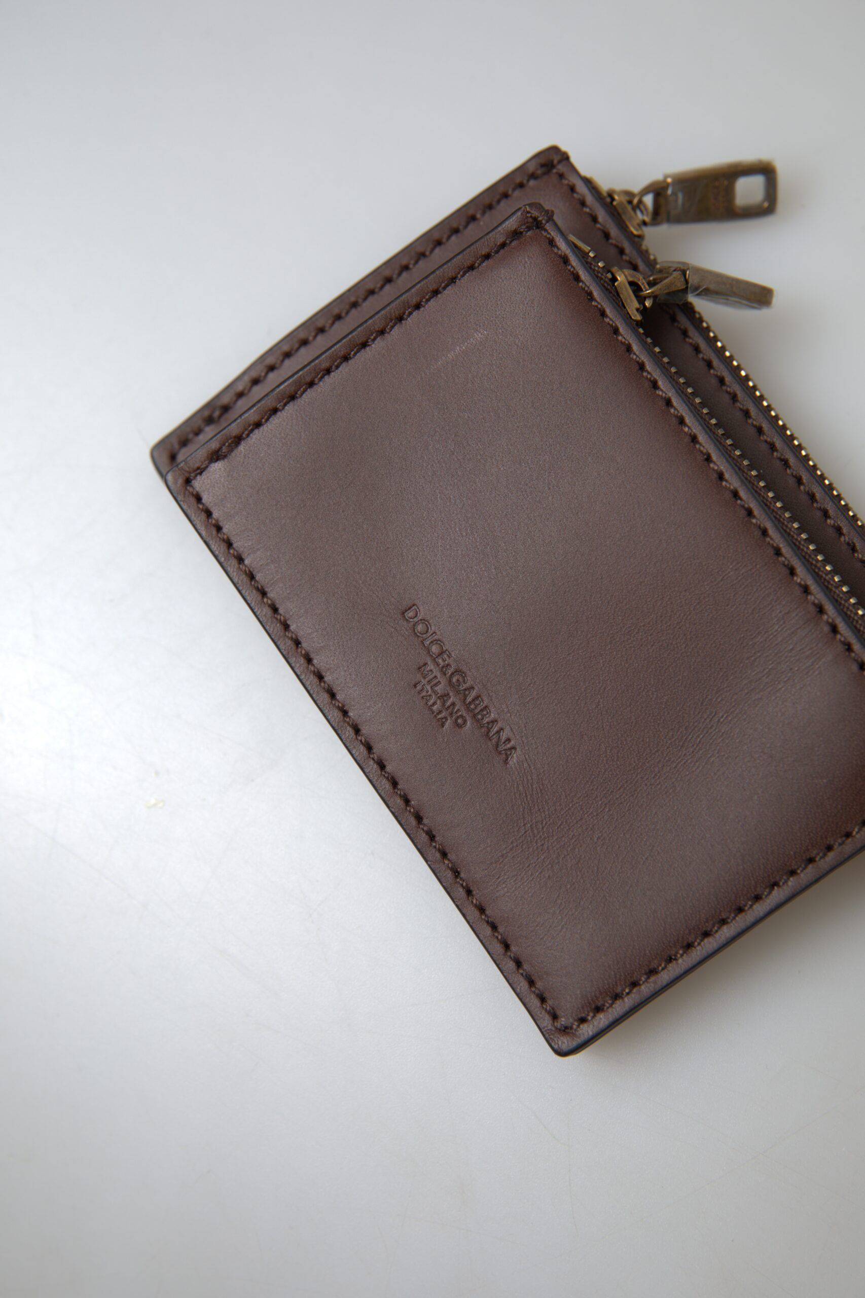 Elegant Brown Leather Coin Purse Wallet