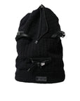 Elegant Tricot Wool-Blend Backpack in Black