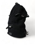 Elegant Tricot Wool-Blend Backpack in Black