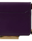 Purple Leather French Flap Wallet