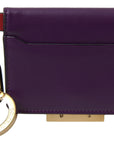 Purple Leather French Flap Wallet