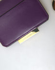 Purple Leather French Flap Wallet