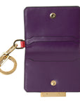 Purple Leather French Flap Wallet