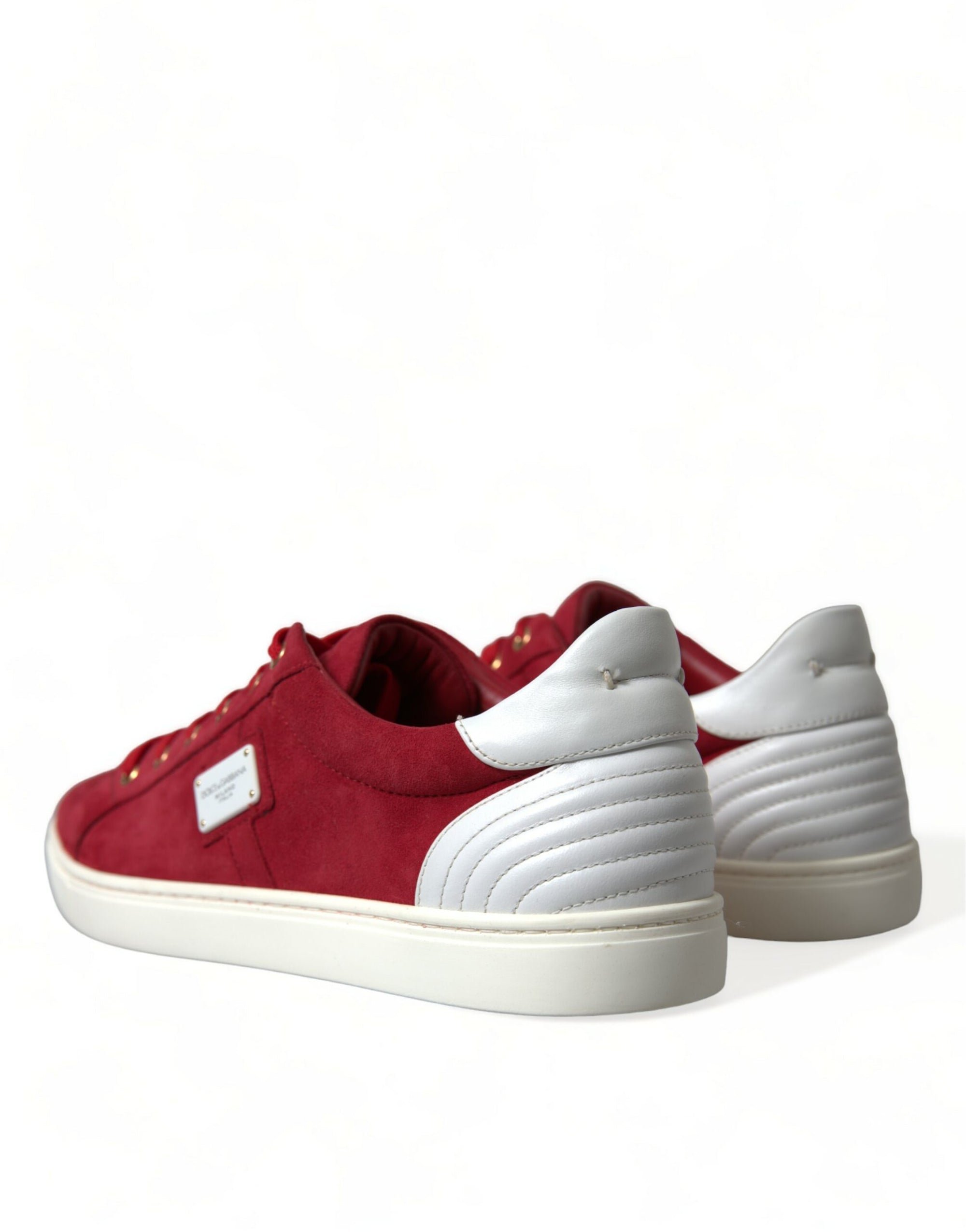 Elegant Red &amp; White Low Top Sneakers