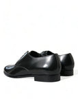 Elegant Black Calfskin Men's Derby Shoes