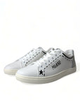 Elegant White Calfskin Leather Sneakers