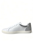 Elegant White Calfskin Leather Sneakers