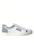 Elegant White Calfskin Leather Sneakers