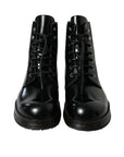 Elegant Black Leather Mid Calf Men's Boots