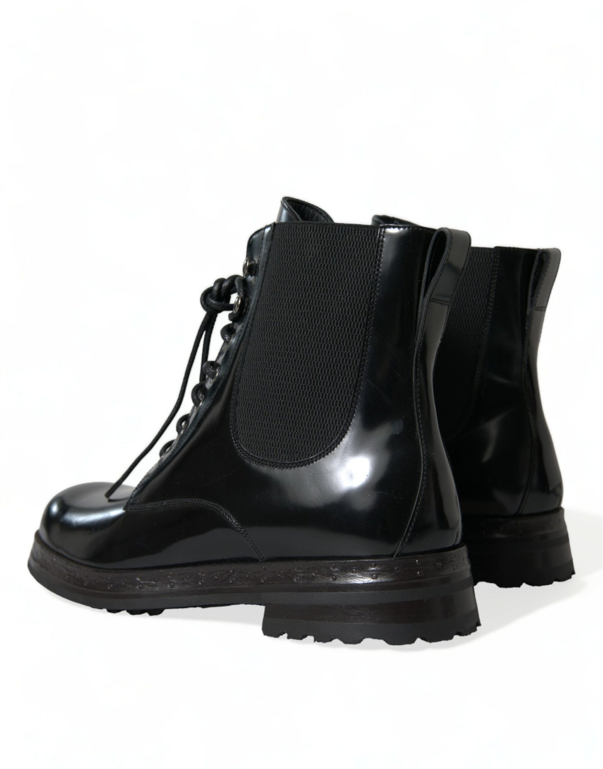 Elegant Black Leather Mid Calf Men&#39;s Boots