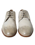 Elegant White Calfskin Derby Shoes