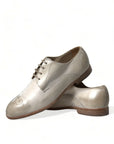 Elegant White Calfskin Derby Shoes