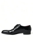 Elegant Black Calfskin Leather Derby Shoes