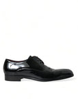 Elegant Black Calfskin Leather Derby Shoes