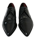 Elegant Black Leather Derby Dress Shoes