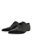 Elegant Black Leather Derby Dress Shoes