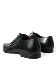 Elegant Black Leather Derby Dress Shoes