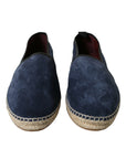 Elegant Navy Suede Leather Espadrilles