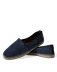 Elegant Navy Suede Leather Espadrilles