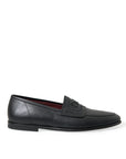 Elegant Black Embroidered Loafers