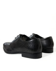 Elegant Black Leather Derby Dress Shoes