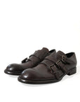 Elegant Triple Buckle Leather Dress Shoes