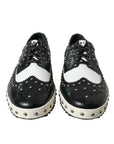 Studded Leather Sneakers in Black & White