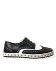 Studded Leather Sneakers in Black & White