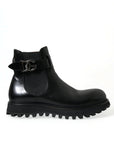 Elegant Black Calf Leather Chelsea Boots