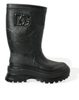 Sleek Metallic Rubber Rain Boots with DG Logo