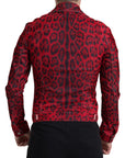 Vibrant Red Leopard Print Denim Jacket