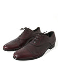 Elegant Burgundy Leather Derby Shoes