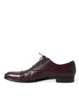 Elegant Burgundy Leather Derby Shoes